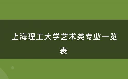 上海理工大学艺术类专业一览表 
