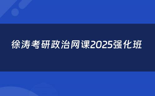 徐涛考研政治网课2025强化班 