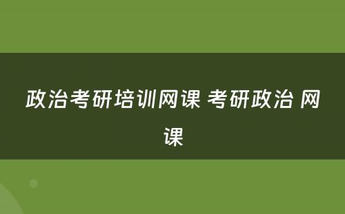 政治考研培训网课 考研政治 网课