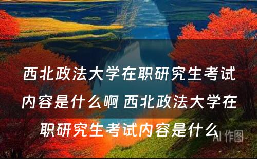 西北政法大学在职研究生考试内容是什么啊 西北政法大学在职研究生考试内容是什么