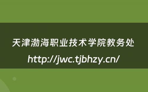 天津渤海职业技术学院教务处 http://jwc.tjbhzy.cn/