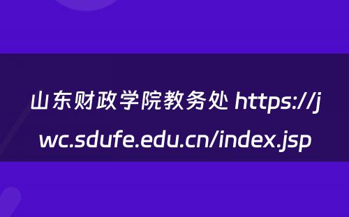 山东财政学院教务处 https://jwc.sdufe.edu.cn/index.jsp