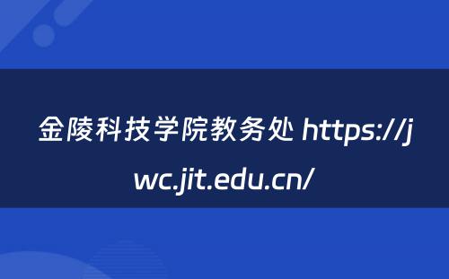 金陵科技学院教务处 https://jwc.jit.edu.cn/