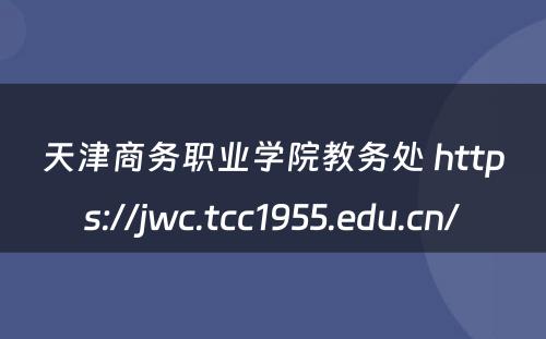 天津商务职业学院教务处 https://jwc.tcc1955.edu.cn/