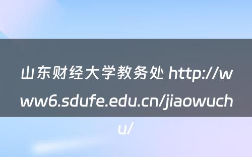 山东财经大学教务处 http://www6.sdufe.edu.cn/jiaowuchu/