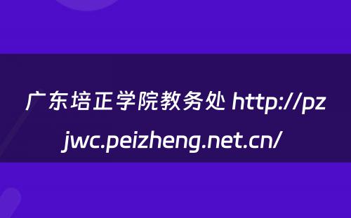 广东培正学院教务处 http://pzjwc.peizheng.net.cn/