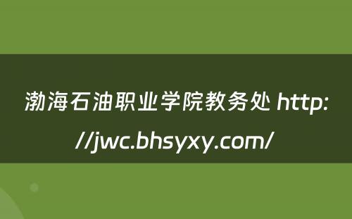 渤海石油职业学院教务处 http://jwc.bhsyxy.com/