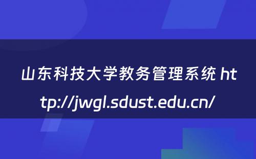 山东科技大学教务管理系统 http://jwgl.sdust.edu.cn/