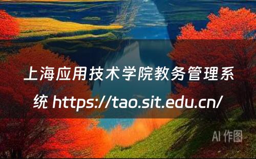上海应用技术学院教务管理系统 https://tao.sit.edu.cn/