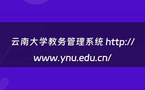 云南大学教务管理系统 http://www.ynu.edu.cn/
