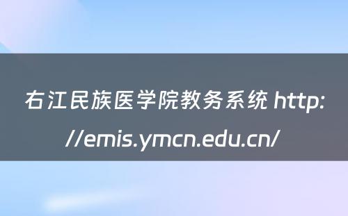 右江民族医学院教务系统 http://emis.ymcn.edu.cn/