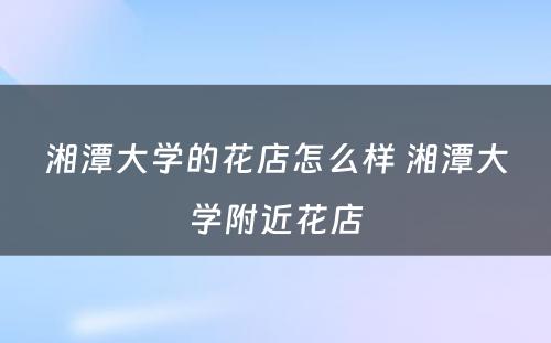 湘潭大学的花店怎么样 湘潭大学附近花店