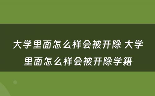 大学里面怎么样会被开除 大学里面怎么样会被开除学籍