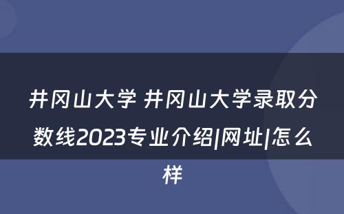 井冈山大学 井冈山大学录取分数线2023专业介绍|网址|怎么样