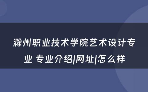 滁州职业技术学院艺术设计专业 专业介绍|网址|怎么样