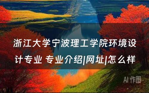 浙江大学宁波理工学院环境设计专业 专业介绍|网址|怎么样