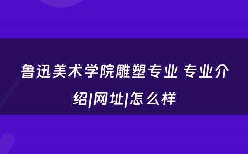 鲁迅美术学院雕塑专业 专业介绍|网址|怎么样