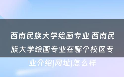 西南民族大学绘画专业 西南民族大学绘画专业在哪个校区专业介绍|网址|怎么样