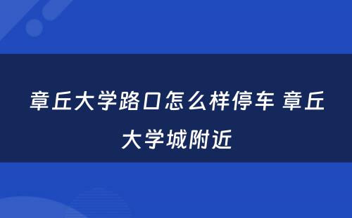 章丘大学路口怎么样停车 章丘大学城附近