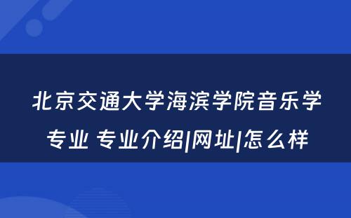 北京交通大学海滨学院音乐学专业 专业介绍|网址|怎么样