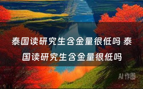 泰国读研究生含金量很低吗 泰国读研究生含金量很低吗