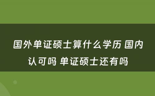 国外单证硕士算什么学历 国内认可吗 单证硕士还有吗