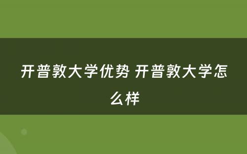 开普敦大学优势 开普敦大学怎么样