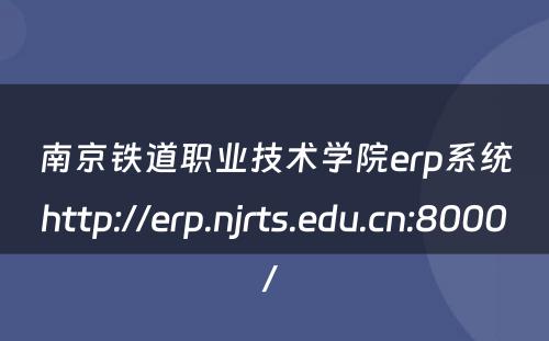 南京铁道职业技术学院erp系统http://erp.njrts.edu.cn:8000/ 