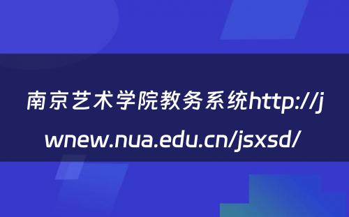 南京艺术学院教务系统http://jwnew.nua.edu.cn/jsxsd/ 