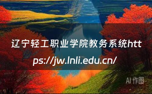 辽宁轻工职业学院教务系统https://jw.lnli.edu.cn/ 