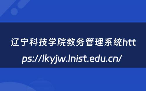 辽宁科技学院教务管理系统https://lkyjw.lnist.edu.cn/ 