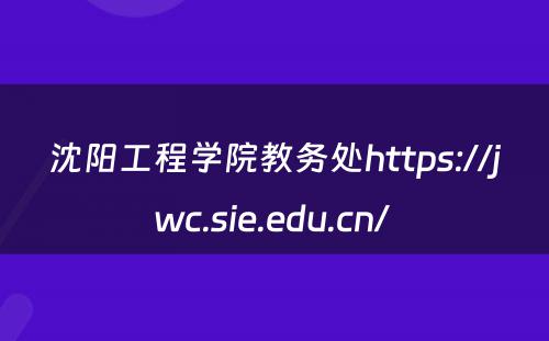 沈阳工程学院教务处https://jwc.sie.edu.cn/ 