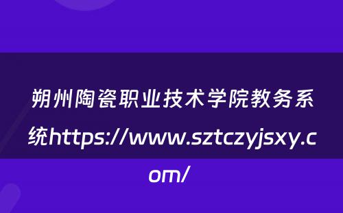 朔州陶瓷职业技术学院教务系统https://www.sztczyjsxy.com/ 