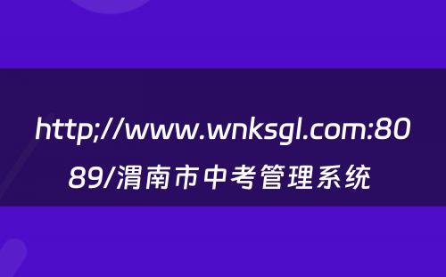 http;//www.wnksgl.com:8089/渭南市中考管理系统 