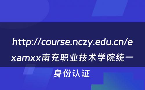 http://course.nczy.edu.cn/examxx南充职业技术学院统一身份认证 