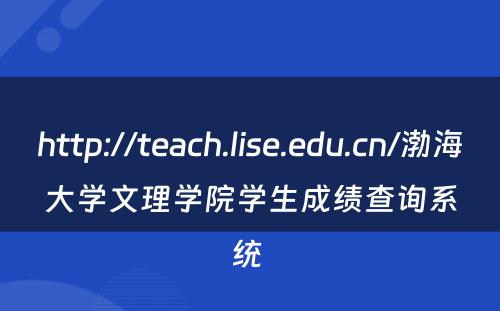http://teach.lise.edu.cn/渤海大学文理学院学生成绩查询系统 