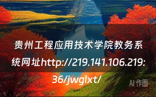 贵州工程应用技术学院教务系统网址http://219.141.106.219:36/jwglxt/ 
