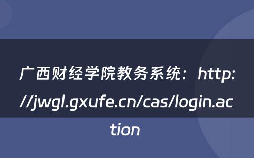 广西财经学院教务系统：http://jwgl.gxufe.cn/cas/login.action 