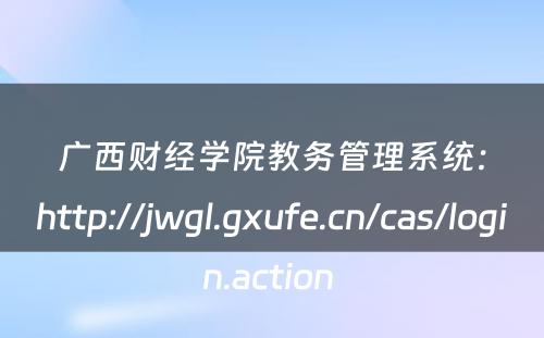 广西财经学院教务管理系统：http://jwgl.gxufe.cn/cas/login.action 
