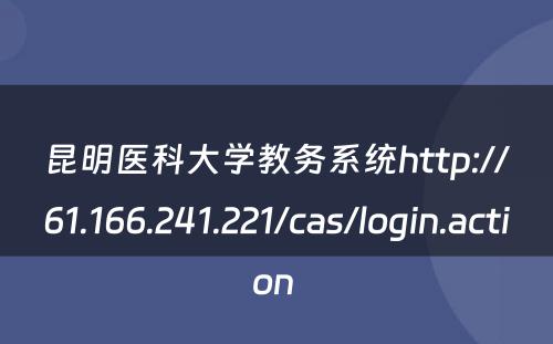 昆明医科大学教务系统http://61.166.241.221/cas/login.action 