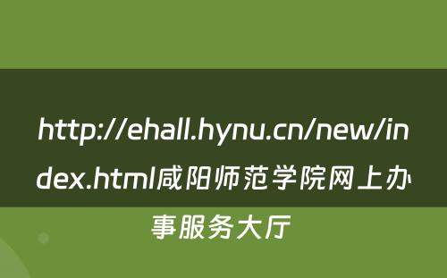 http://ehall.hynu.cn/new/index.html咸阳师范学院网上办事服务大厅 