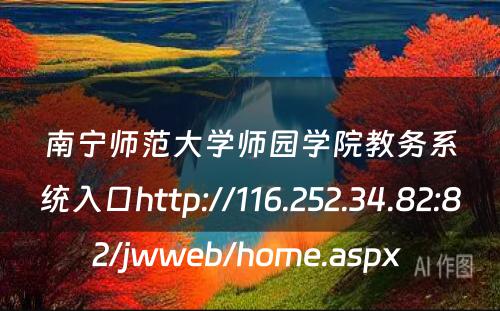 南宁师范大学师园学院教务系统入口http://116.252.34.82:82/jwweb/home.aspx 
