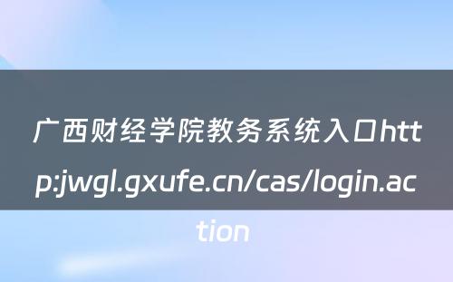 广西财经学院教务系统入口http:jwgl.gxufe.cn/cas/login.action 