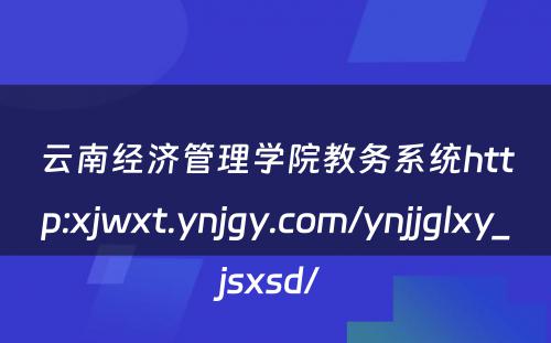 云南经济管理学院教务系统http:xjwxt.ynjgy.com/ynjjglxy_jsxsd/ 