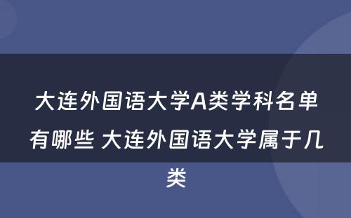 大连外国语大学A类学科名单有哪些 大连外国语大学属于几类