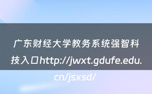 广东财经大学教务系统强智科技入口http://jwxt.gdufe.edu.cn/jsxsd/ 