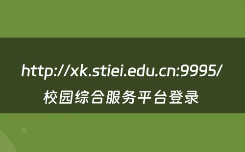 http://xk.stiei.edu.cn:9995/校园综合服务平台登录 