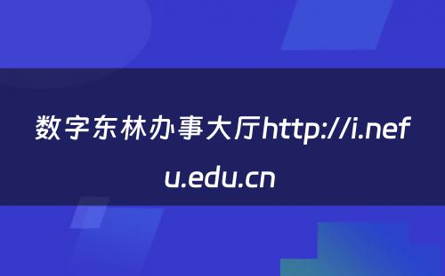 数字东林办事大厅http://i.nefu.edu.cn 