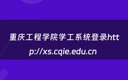 重庆工程学院学工系统登录http://xs.cqie.edu.cn 