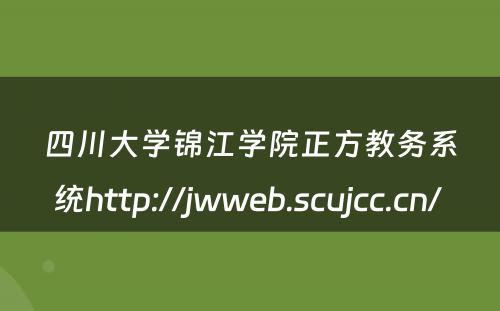 四川大学锦江学院正方教务系统http://jwweb.scujcc.cn/ 